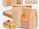 Paper bread bags are made of environmentally friendly paper materials, with good air permeability and durability, suitable for bread and pastry packaging, which can effectively keep food fresh and reduce the environmental burden.